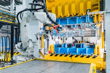 Modern fabrika iç mimarisi. sanayi arkaplanı