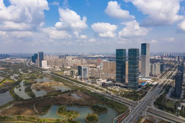 Nanchang şehrinin şehir manzarası, Jiangxi Eyaleti, Çin             