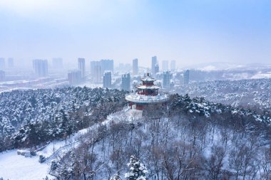 Snow scene of Beishan Park, Jilin, China clipart