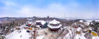 Beishan Park, Jilin, Çin 'in kar manzarası