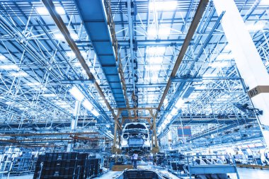 Bir araba imalat atölyesinde olay yeri