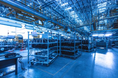 Bir araba imalat atölyesinde olay yeri