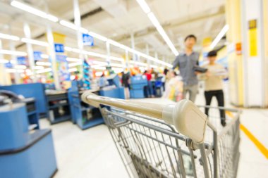 Alışveriş merkezinin bulanık arka planı 