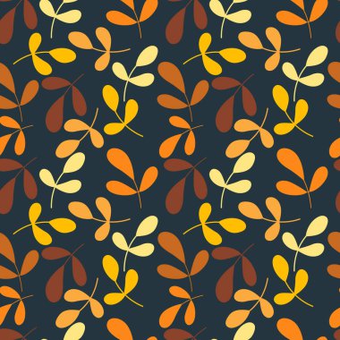 Yapraklar ve dallarla kusursuz desen. Sonbahar paleti