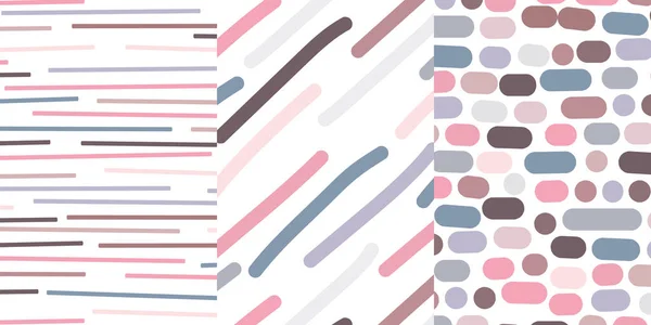 Nahtloses Muster Reihe Von Mustern Farbstreifen — Stockvektor