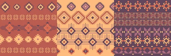 Fond Est Dans Motif Navajo Dans Des Tons Gris Violet — Image vectorielle