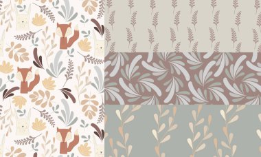 Orman hayvanları ile desen