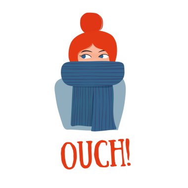 Kızıl saçlı bir kadın duygularını gösterir. Güzel kız.