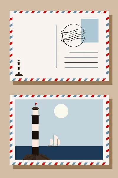 Urlaubspostkarte Sommerpostkarte Sonnenschein Reisekarte — Stockvektor