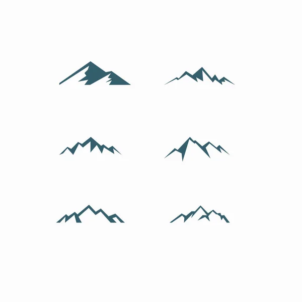 Ikonen Der Berge Silhouetten Von Türkisfarbener Farbe — Stockvektor
