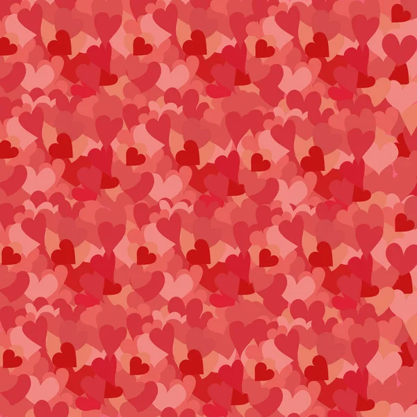Achtergrond Met Harten Voor Valentijnsdag Rode Tinten — Stockvector