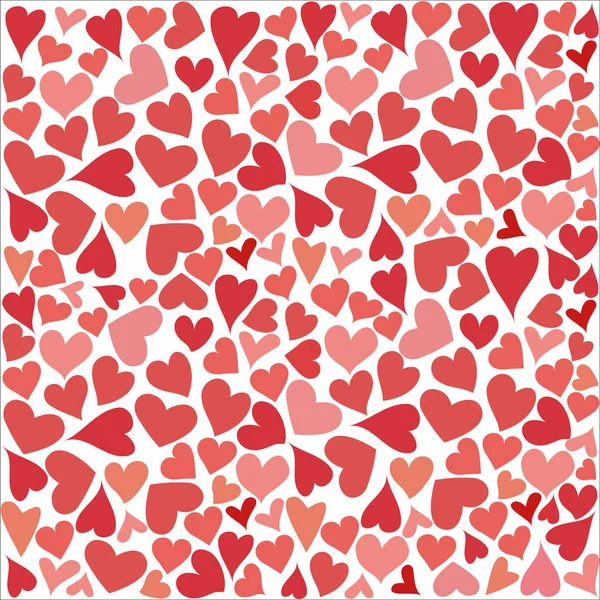 Fondo Con Corazones Para Día San Valentín Tonos Rojos — Archivo Imágenes Vectoriales