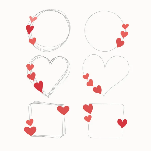 Ensemble Jolies Cartes Pour Saint Valentin — Image vectorielle