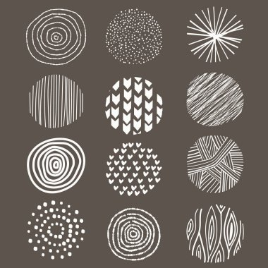 Farklı dokulara sahip soyut çemberler. Soyut desenler