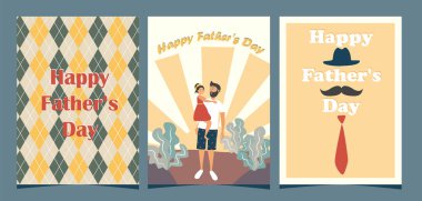 Babalar günü için bir kart seti..