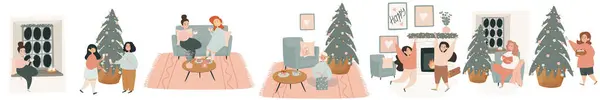 Bir dizi sahne. Kız ve Noel havası. Noel ruhu. Şenlikli incik boncuklar. Çıplak biçim