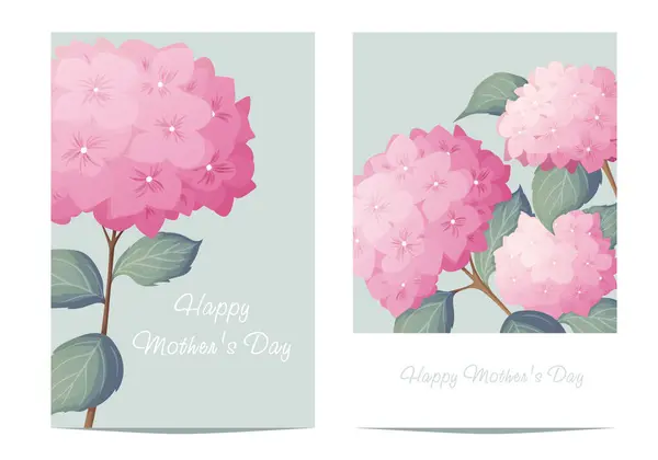 Holiday cards. Happy mothers day. Spring floral vector illustration, hydrangea flowers, luxury flower background, international women day concept flyer, modern party design