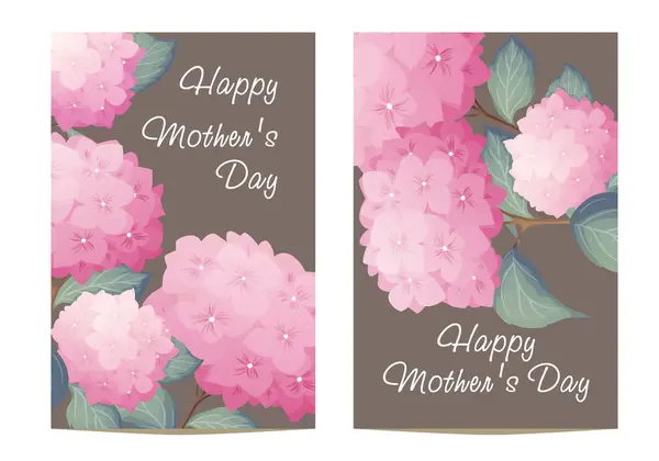 Holiday cards. Happy mothers day. Spring floral vector illustration, hydrangea flowers, luxury flower background, international women day concept flyer, modern party design