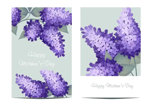 Holiday cards. Happy mothers day. Spring floral vector illustration, lilac flowers, luxury flower background, international women day concept flyer, modern party design