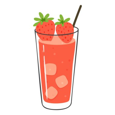 Çilekli içecek, çilekli ve buzlu.