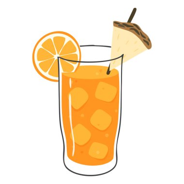 Portakal suyunu tazeleyen Ananas ve Buzlu Kokteyl