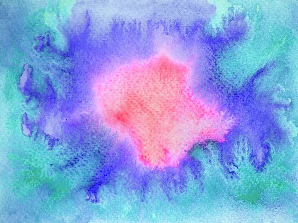 青チャクラカラーレイキマインドスピリチュアルヘルスヒーリングホリスティックエネルギー水彩絵画アートイラストデザイン宇宙抽象的背景銀河空間レインボーテクスチャファンタジー — ストック写真