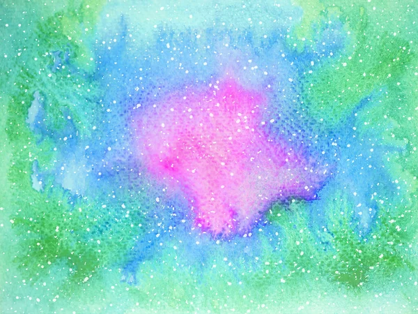 青緑のチャクラカラーレイキ心霊的な癒し全体的なエネルギー水彩画アートイラストデザイン宇宙抽象的な背景銀河宇宙虹のテクスチャファンタジー — ストック写真