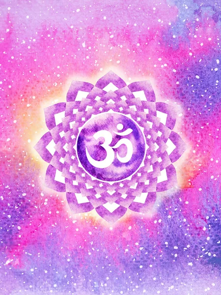 Сахасрара Краун Чакра Фиолетовый Белый Цвет Логотип Символ Reiki Ума — стоковое фото
