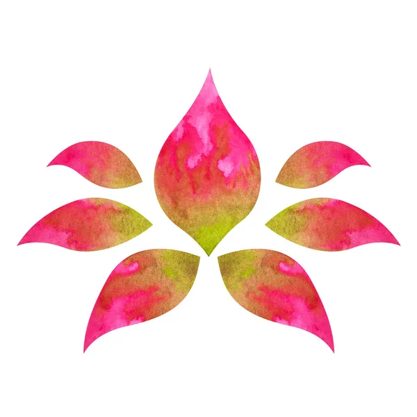チャクラレイキヒーリング蓮のロゴアイコン心の健康精神的なアートセラピー水彩画イラストデザイン曼荼羅図 — ストック写真