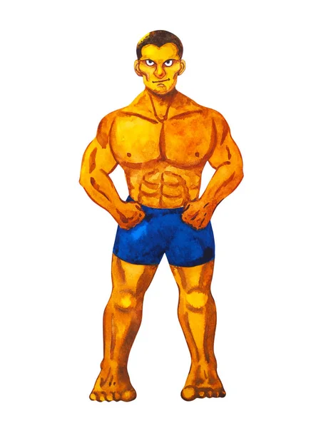 Boxer Homem Forte Esporte Lutador Ginásio Treinamento Aptidão Atleta Arte — Fotografia de Stock