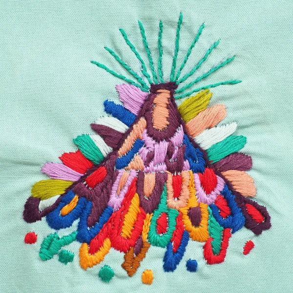 Abstrato Colorido Flor Mente Espiritual Ofício Cura Mental Bordado Mandala — Fotografia de Stock