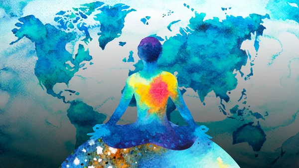 Human Meditate Mind Mental Health Yoga Chakra Spiritual Healing Abstract — стоковое фото