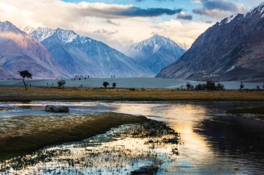 River & Mountain, Nubra Valley, Leh, India.