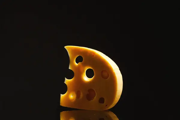 Milk Product Concept Piece European Cheese Form Crescent Moon Lying — Stock Photo, Image