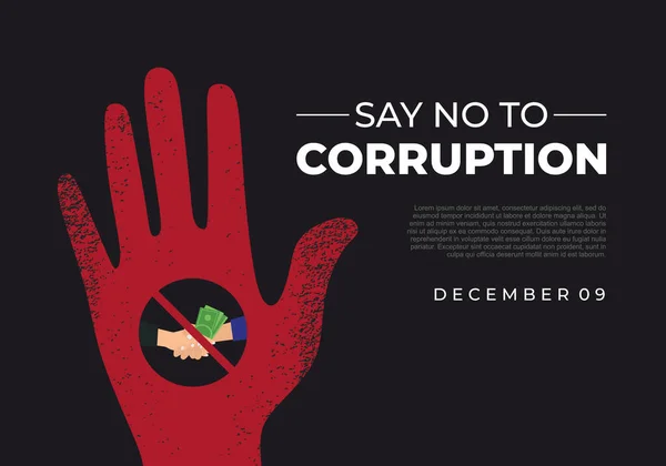 Día Internacional Contra Corrupción Celebrado Diciembre — Vector de stock