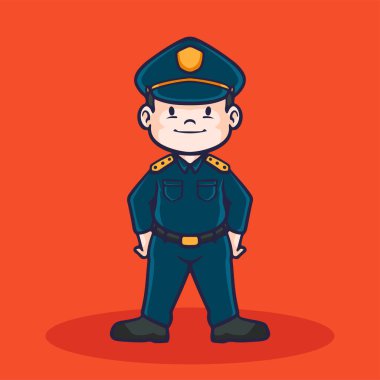 El çizimi çocuk çizgi film aktiviteleri polis.