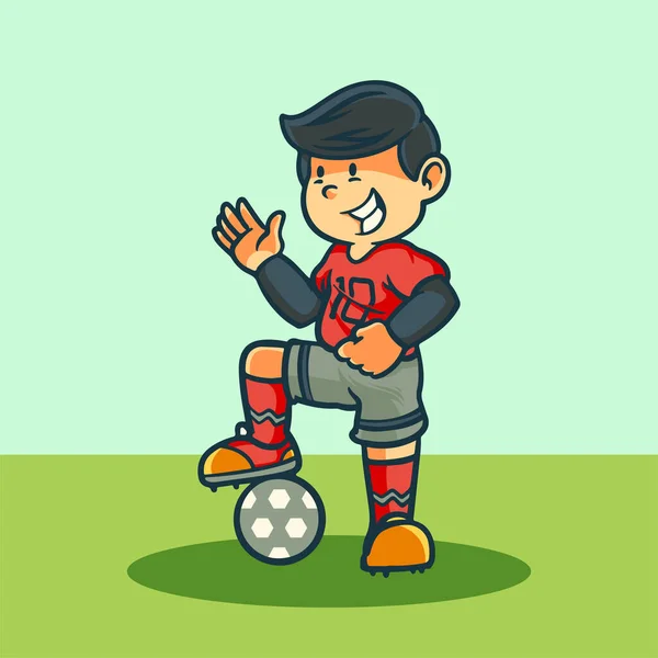 Дитячі Мультиплікаційні Заходи Футболіст — стоковий вектор
