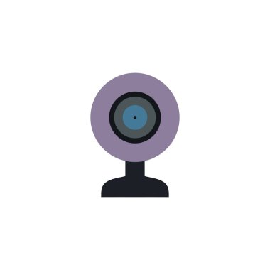 Beyaz arkaplanda izole edilmiş flamalar ve blog yazarları için mini kamera.