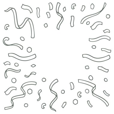 Hand drawing happy Birthday confetti isolated on white background.