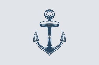 Hand drawing vintage anchor ocean theme isolated on white background.