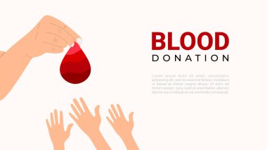 Blood donation background isolated on white background. Hand give tear of blood.