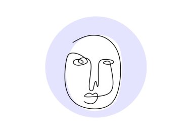 One line of primordial man isolated on white background. Hand drawing single continuous line.