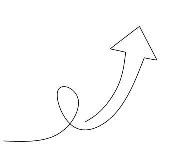 Hand drawing single one line of direction element isolated on white background.