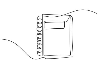 Hand drawing one single continuous line of big book isolated on white background.