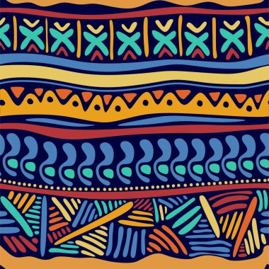Tribal abstract seamless pattern in colorful style.