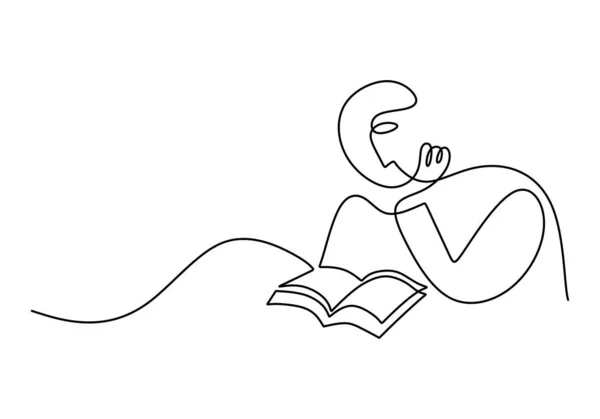 Gambar Tangan Satu Baris Wanita Membaca Buku Yang Terisolasi Pada Stok Ilustrasi 