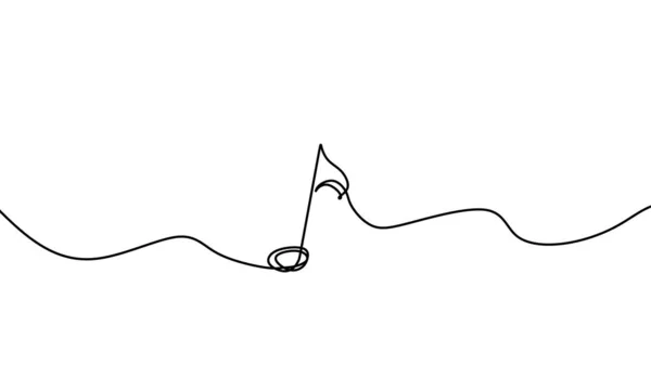 Музична Лінія Художній Малюнок Векторна Ілюстрація Безперервна Одна Лінія Намальована — стоковий вектор
