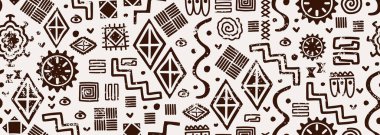 Geometrik kabile deseni, el çizimi etnik çizimin vektör çizimi. Afrika Maya süslemeleri. Moda tekstil baskısı için iyi. Halı ve grunge rustik el yapımı..