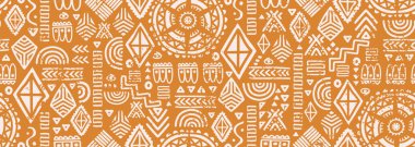 Retro Afrika kültürü kusursuz desen, eski dokular dekoratif yardım adinkra çiziyor. Moda tekstil yazdırma vektör çizimi navajo biçimi.