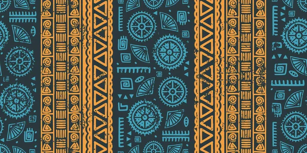 Bande Ethnique Motif Ikat Sans Couture Fond Vectoriel Géométrique Tribal — Image vectorielle